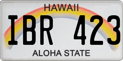 HI license plate IBR423