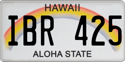 HI license plate IBR425