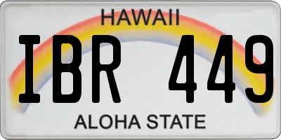 HI license plate IBR449