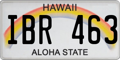 HI license plate IBR463