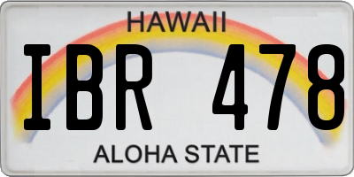 HI license plate IBR478