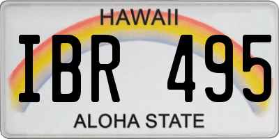 HI license plate IBR495