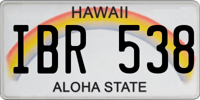 HI license plate IBR538