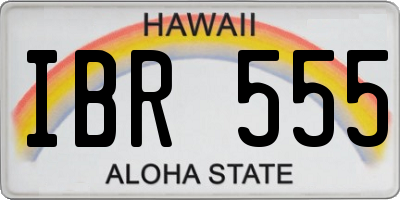 HI license plate IBR555