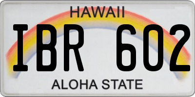 HI license plate IBR602