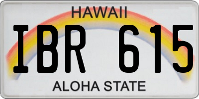 HI license plate IBR615