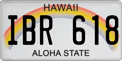 HI license plate IBR618