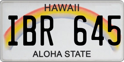 HI license plate IBR645