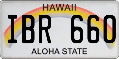 HI license plate IBR660