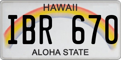 HI license plate IBR670