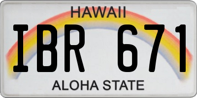 HI license plate IBR671