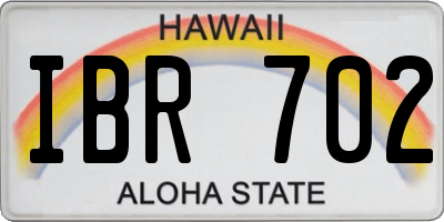 HI license plate IBR702