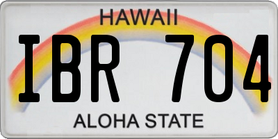 HI license plate IBR704
