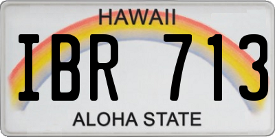 HI license plate IBR713