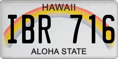 HI license plate IBR716