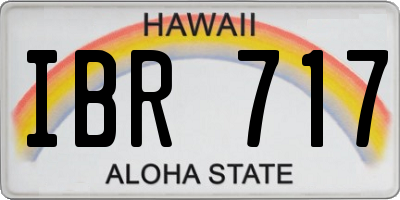 HI license plate IBR717