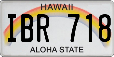 HI license plate IBR718