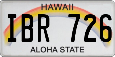 HI license plate IBR726