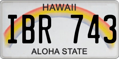 HI license plate IBR743
