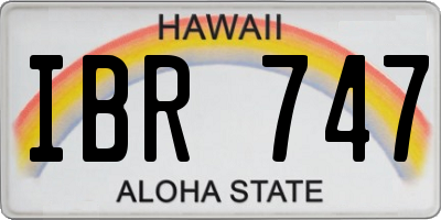 HI license plate IBR747