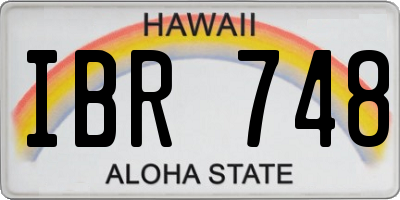 HI license plate IBR748