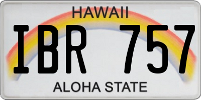 HI license plate IBR757