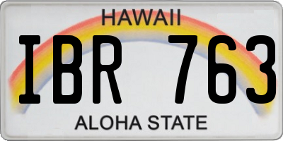 HI license plate IBR763