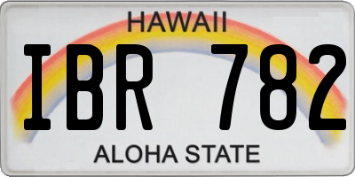 HI license plate IBR782