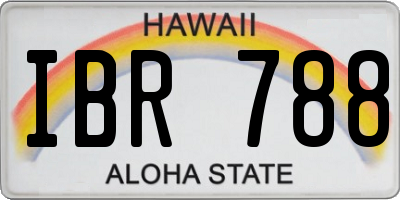 HI license plate IBR788