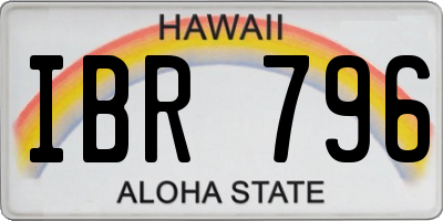 HI license plate IBR796