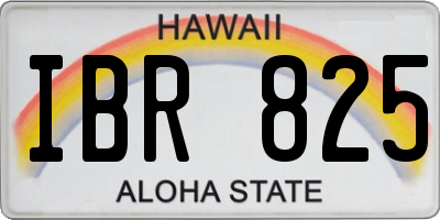 HI license plate IBR825