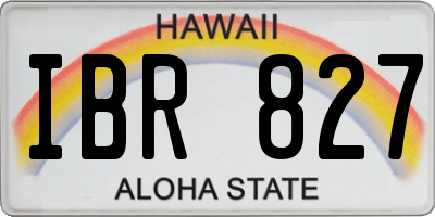 HI license plate IBR827