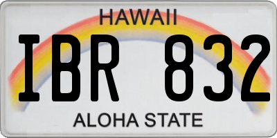 HI license plate IBR832