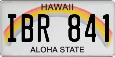 HI license plate IBR841