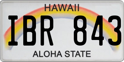 HI license plate IBR843