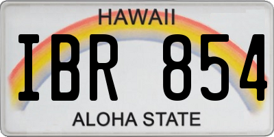 HI license plate IBR854