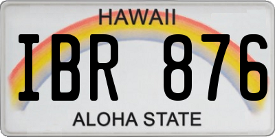 HI license plate IBR876