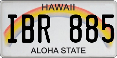 HI license plate IBR885