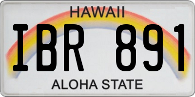 HI license plate IBR891