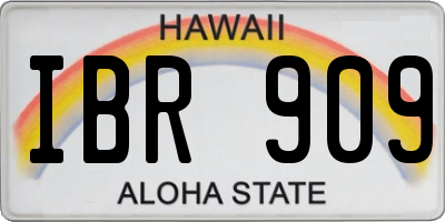 HI license plate IBR909