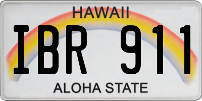 HI license plate IBR911
