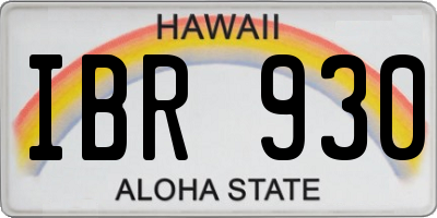 HI license plate IBR930