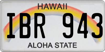 HI license plate IBR943