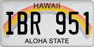 HI license plate IBR951