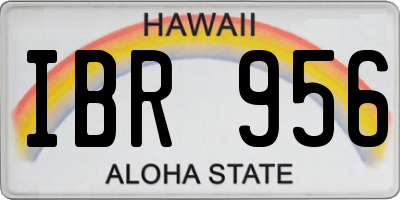 HI license plate IBR956