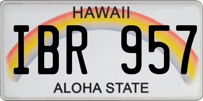 HI license plate IBR957