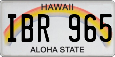 HI license plate IBR965