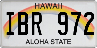 HI license plate IBR972
