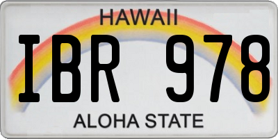 HI license plate IBR978