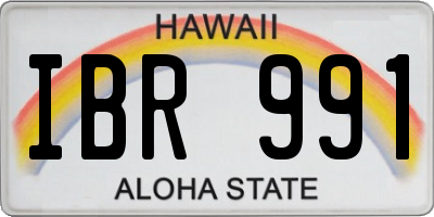 HI license plate IBR991